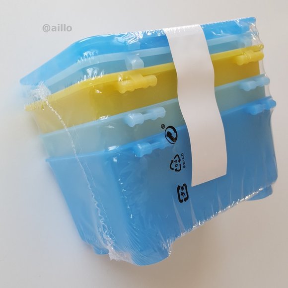 IKEA GLIS Box with lid, yellow/blue 6 ¾ x 4 " - Picture 6 of 17
